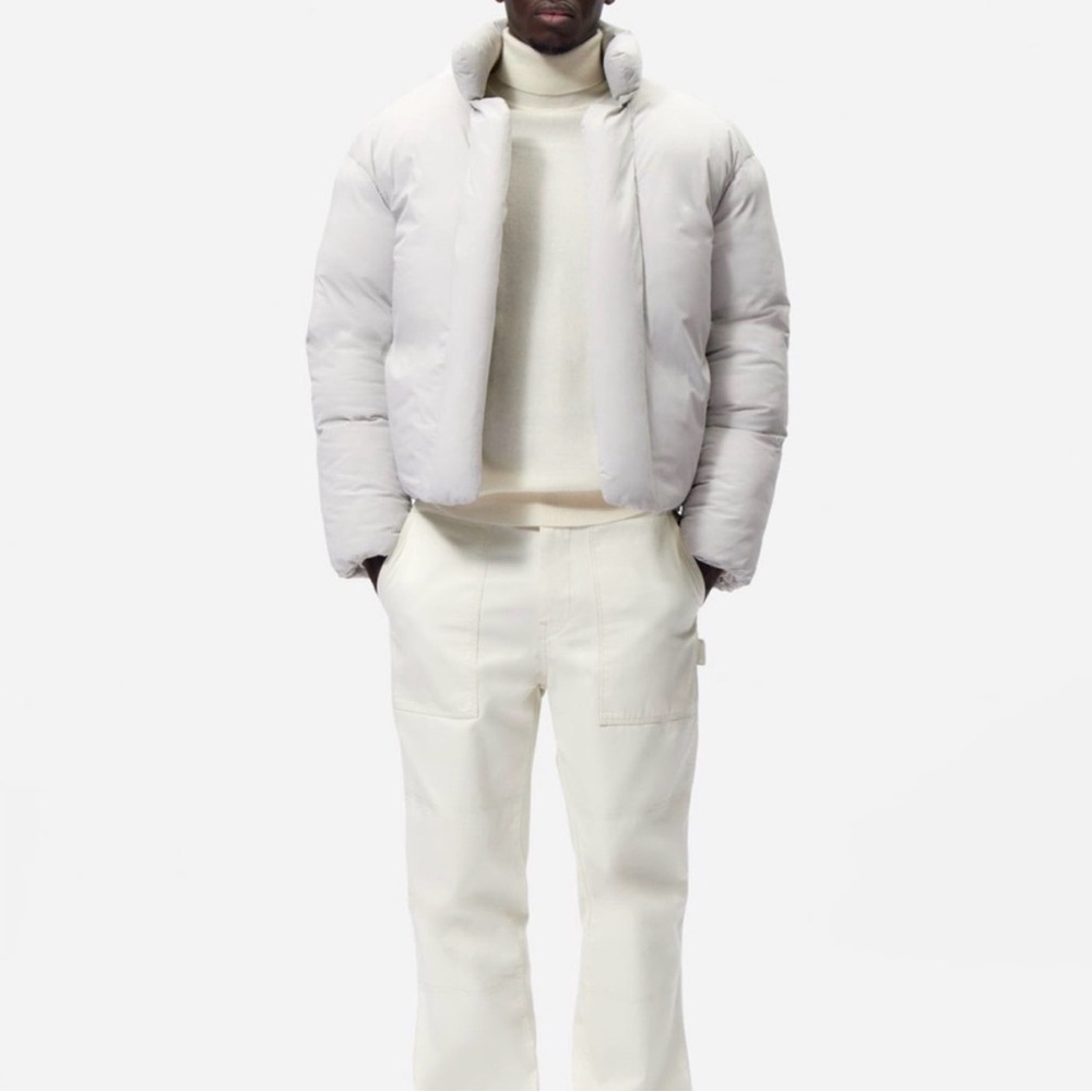 Zara Men's Light Gray Puffer Jacket